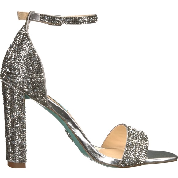 NWOT - Betsey Johnson Women's Sb-rina Heeled Sandal, Size 10 😍🩶 - Silver 🩶😍 - Picture 1 of 17